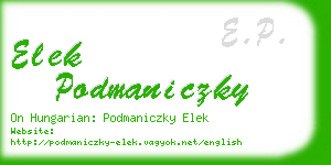 elek podmaniczky business card